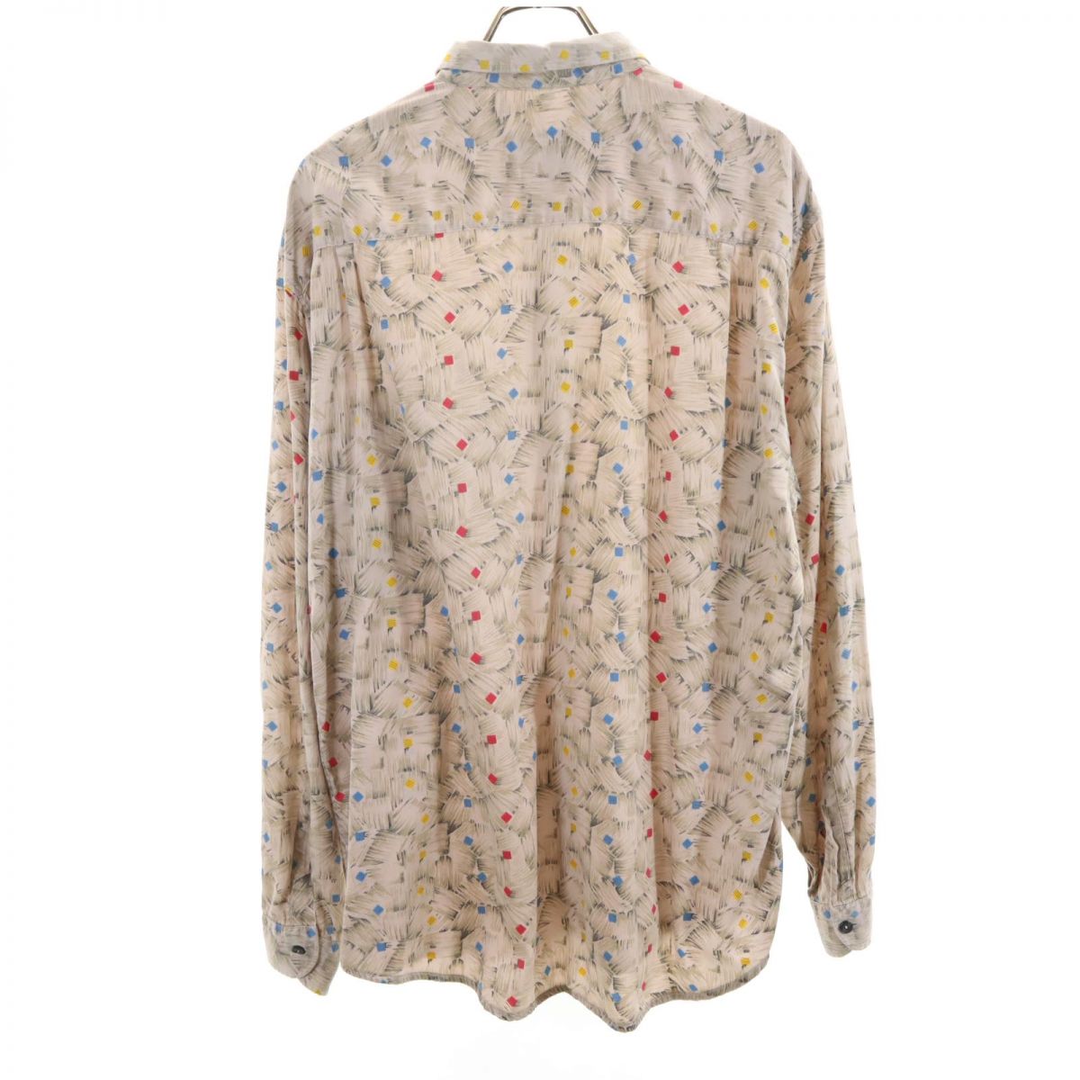 WAMPUM イタリア製 総柄 長袖 シャツ XL ブラウン系 オールド ヴィンテージ メンズ