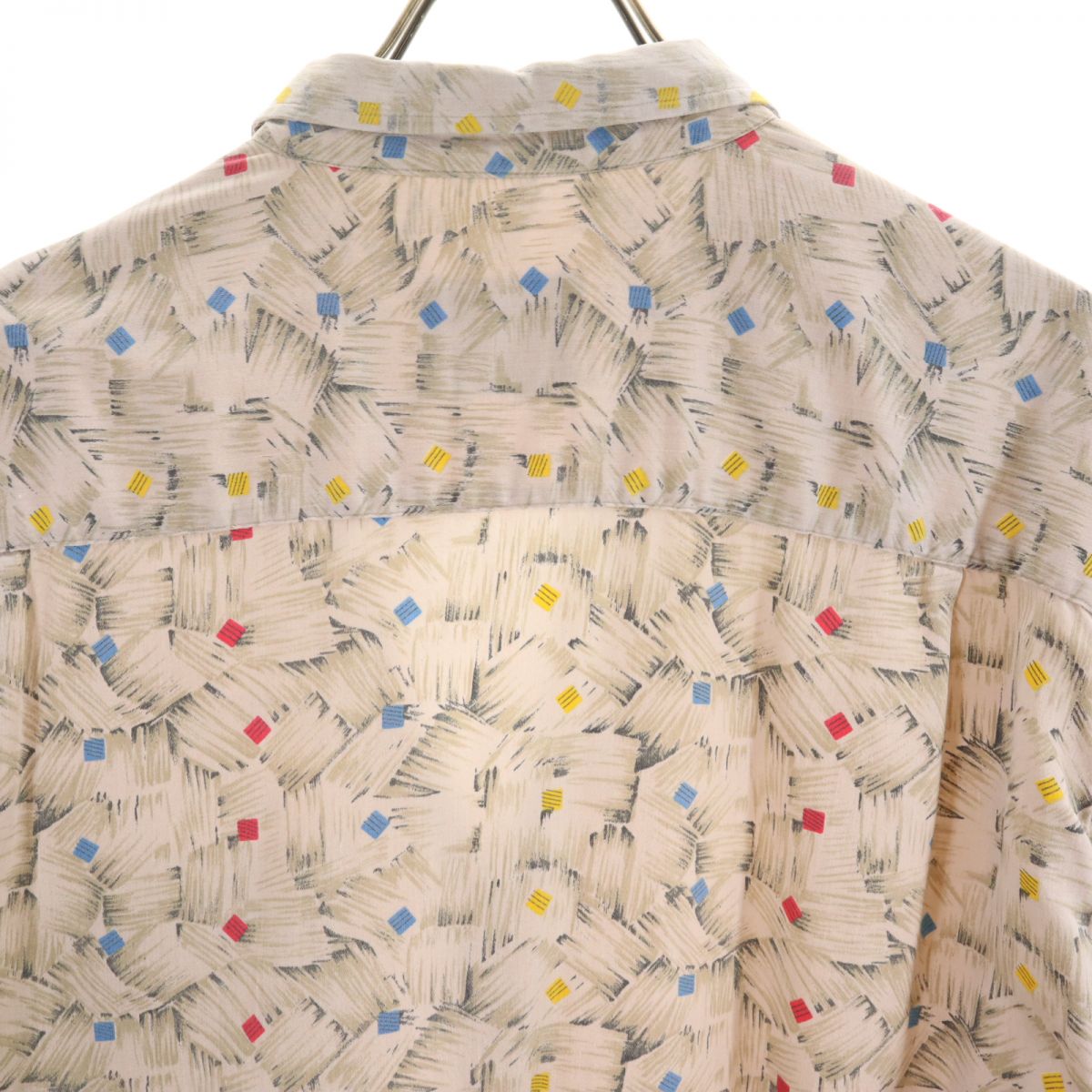 WAMPUM イタリア製 総柄 長袖 シャツ XL ブラウン系 オールド ヴィンテージ メンズ