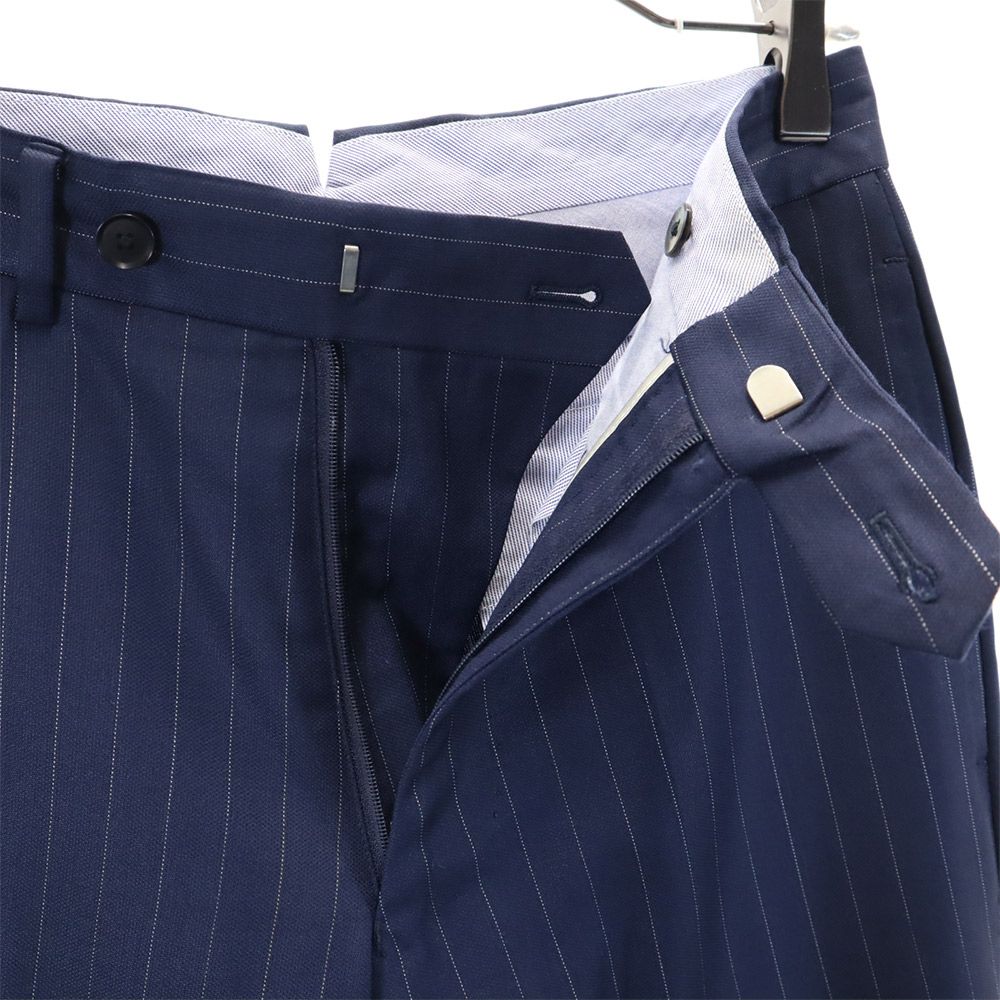 トゥモローランド ウール ストライプ柄 パンツスーツ 上下 セットアップ 42 ネイビー TOMORROWLAND メンズ