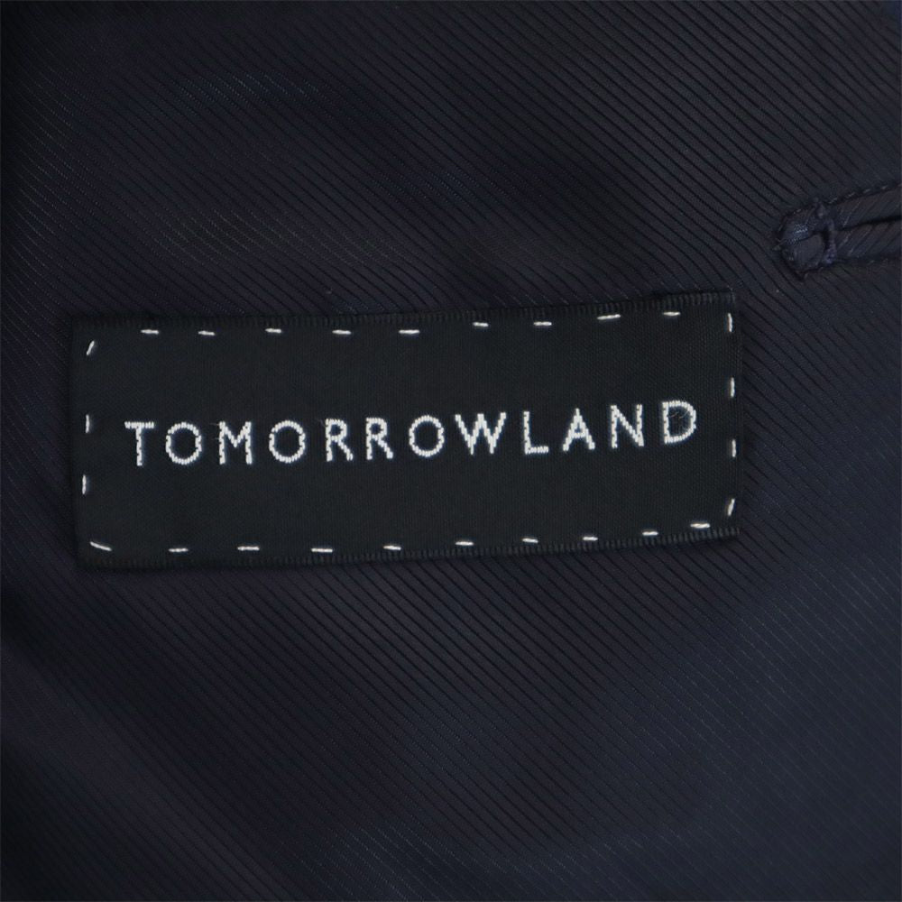 トゥモローランド ウール ストライプ柄 パンツスーツ 上下 セットアップ 42 ネイビー TOMORROWLAND メンズ