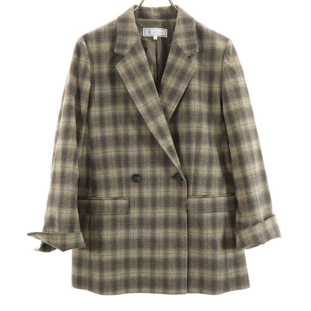 ロペピクニック チェック柄 パンツスーツ 上下 セットアップ 40/38 ブラウン系 ROPE PICNIC レディース