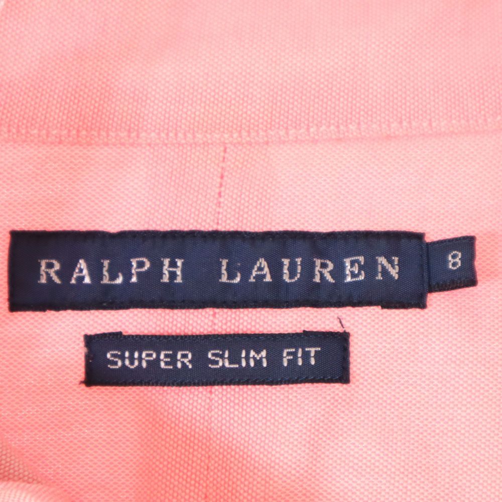 ラルフローレン 長袖 スーパースリムフィット ボタンダウンシャツ 8 ピンク RALPH LAUREN SUPER SLIM FIT キッズ