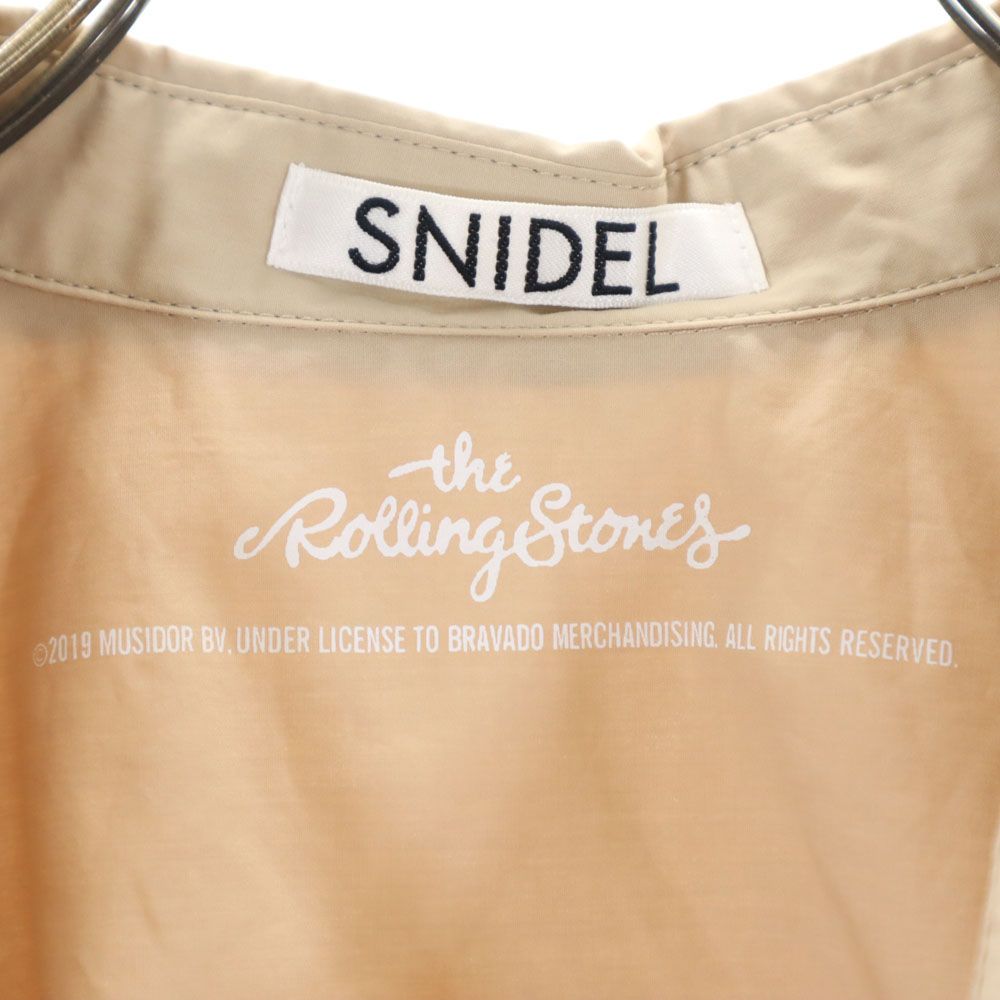 スナイデル × ザローリングストーンズ コラボ 未使用 長袖 シャツ F ベージュ SNIDEL × THE ROLLING STONES タグ付き レディース