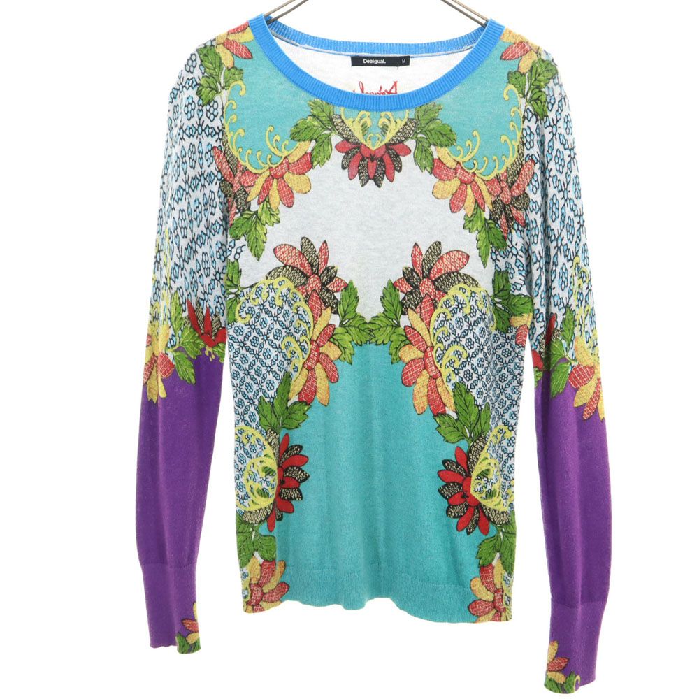 Desigual デシグアル 総柄 長袖 ニット セーター M レディース