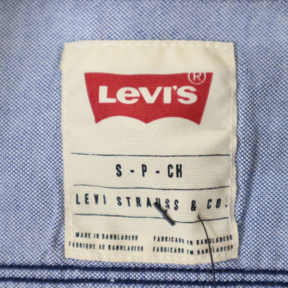 未使用 リーバイス チェック 長袖 ワークシャツ S ブルー系 Levi's タグ付き メンズ