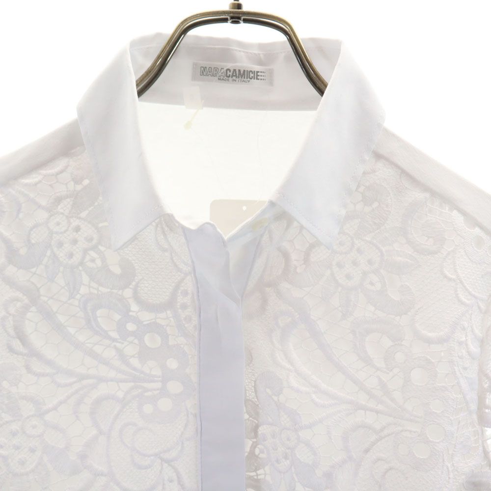 未使用 NARACAMICIE ナラカミーチェ イタリア製 長袖 ブラウス  ホワイト タグ付き レディース