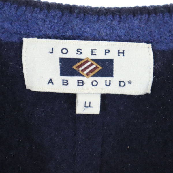 ジョセフアブード ウール 長袖 Vネック セーター LL ブルー系 JOSEPH ABBOUD ニット レディース