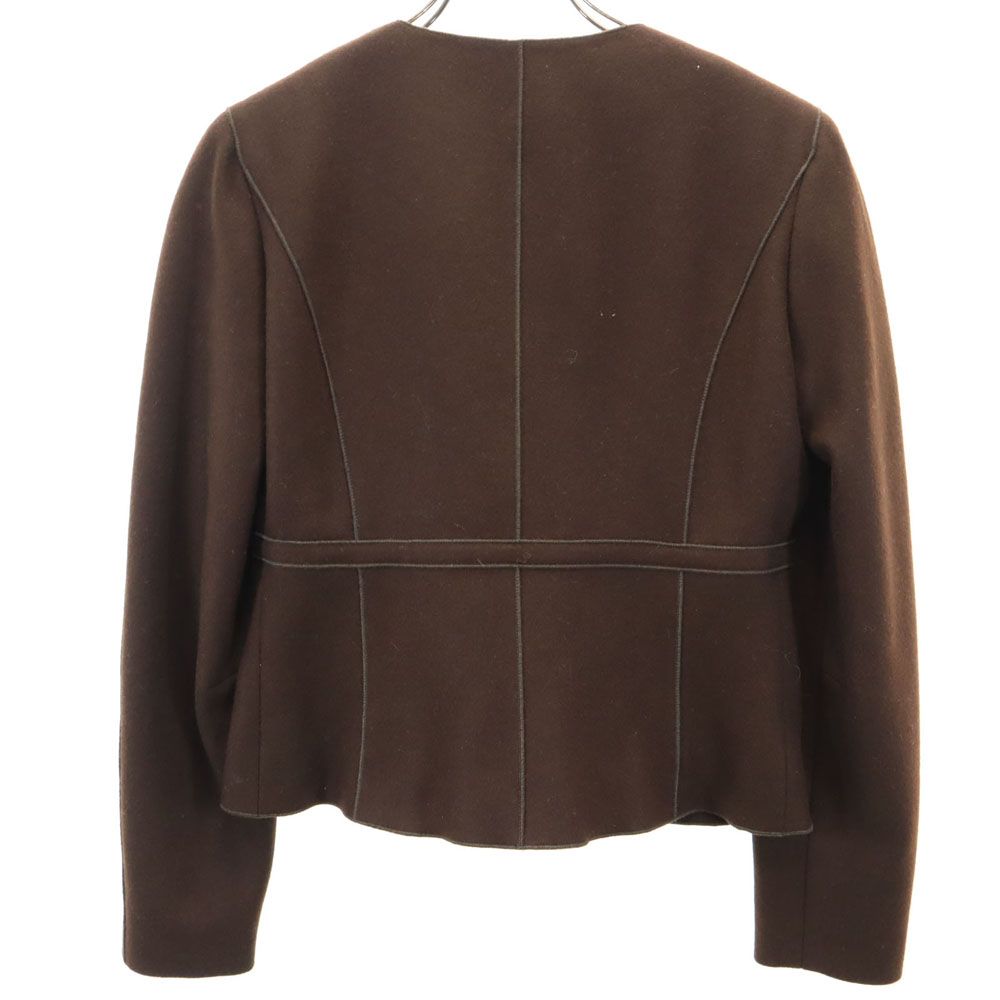 ポールカ ウールジャケット 38 ブラウン PAULE KA レディース