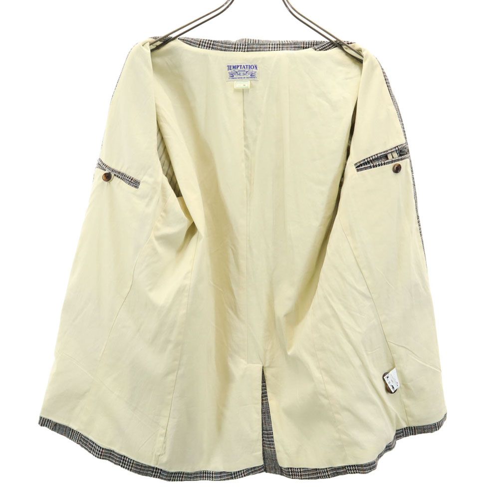 TEMPTATION テンプテーション グレンチェック柄 テーラードジャケット M ベージュ 他 ブレザー メンズ