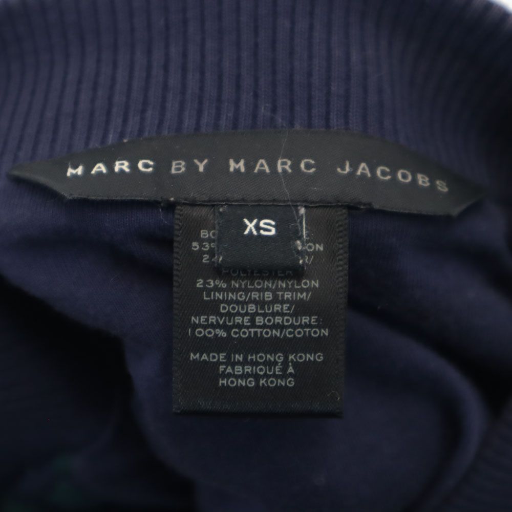 MARC BY MARC JACOBS マークバイマークジェイコブス 総柄 ニットジャケット XS グリーン×ネイビー レディース