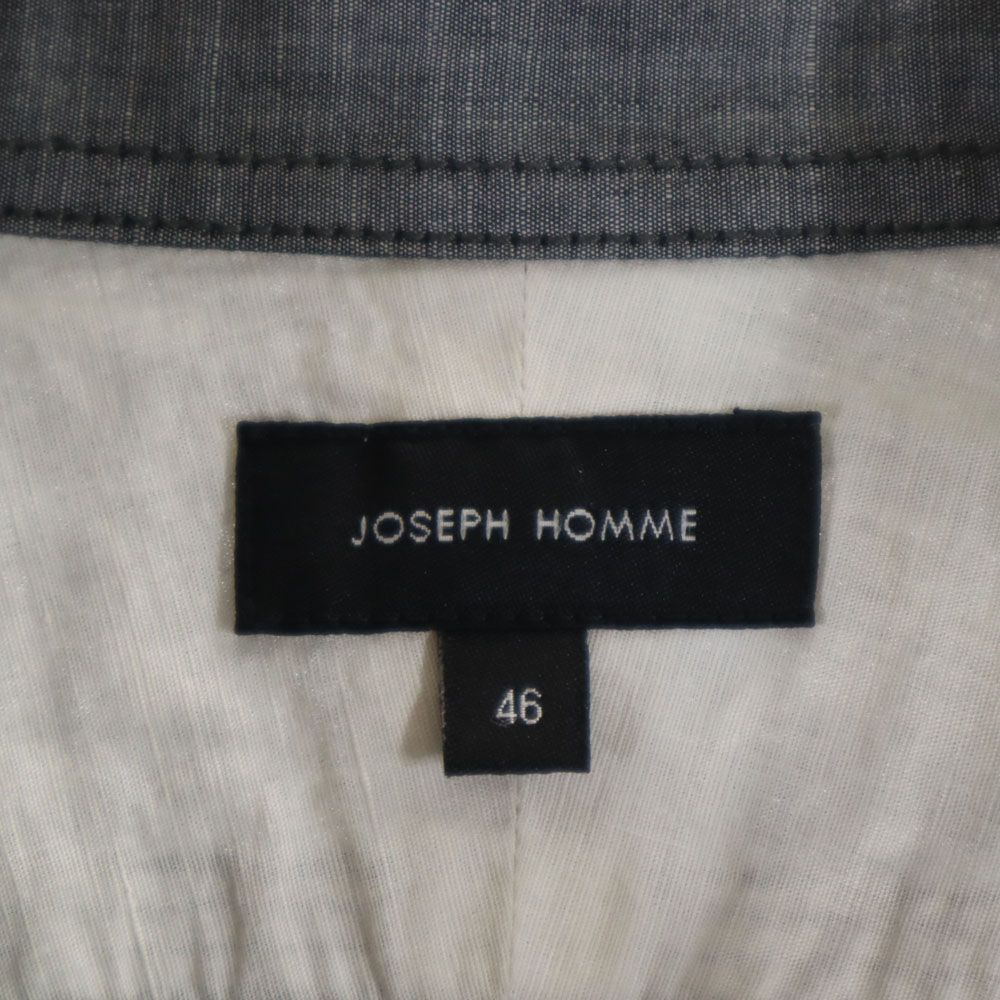 未使用 JOSEPH HOMME ジョセフオム リネンブレンド 長袖 オープンカラーシャツ 46 グレー メンズ
