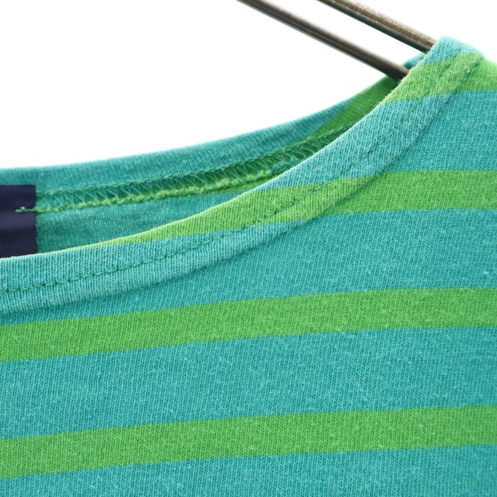 ルミノア フランス製 ボーダー柄 5分袖 ボートネック Tシャツ 1 ターコイズ系 Le Minor レディース