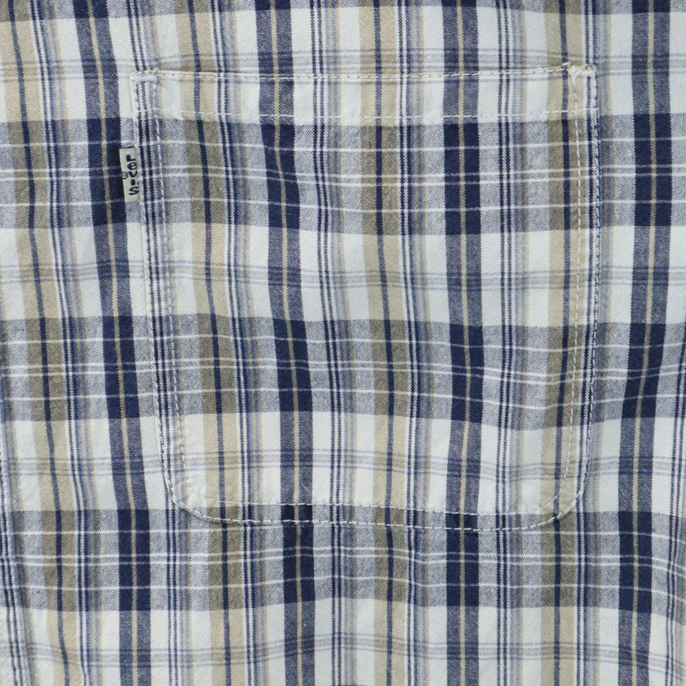 リーバイス チェック柄 長袖 バンドカラーシャツ ベージュ 他 Levi's メンズ