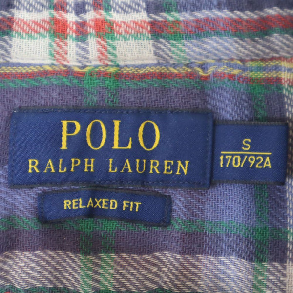 ポロラルフローレン チェック柄 長袖 シャツ S ブルー系 POLO RALPH LAUREN メンズ