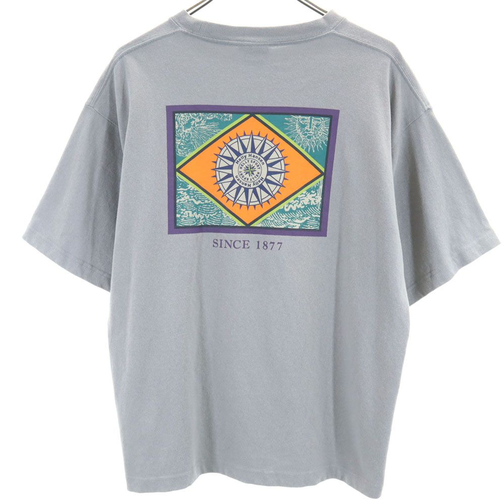 ヘリーハンセン バックプリント 半袖 Tシャツ M グレー HELLY HANSEN メンズ