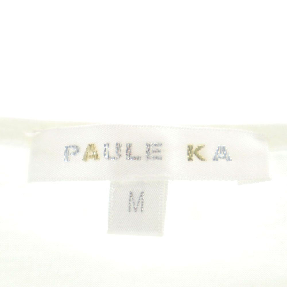ポールカ 半袖 切替 Tシャツ M ホワイト PAULE KA フレンチ袖 レディース
