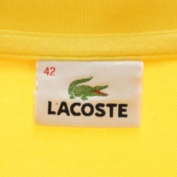 ラコステ 日本製 半袖 ポロシャツ 42 イエロー LACOSTE 鹿の子 レディース