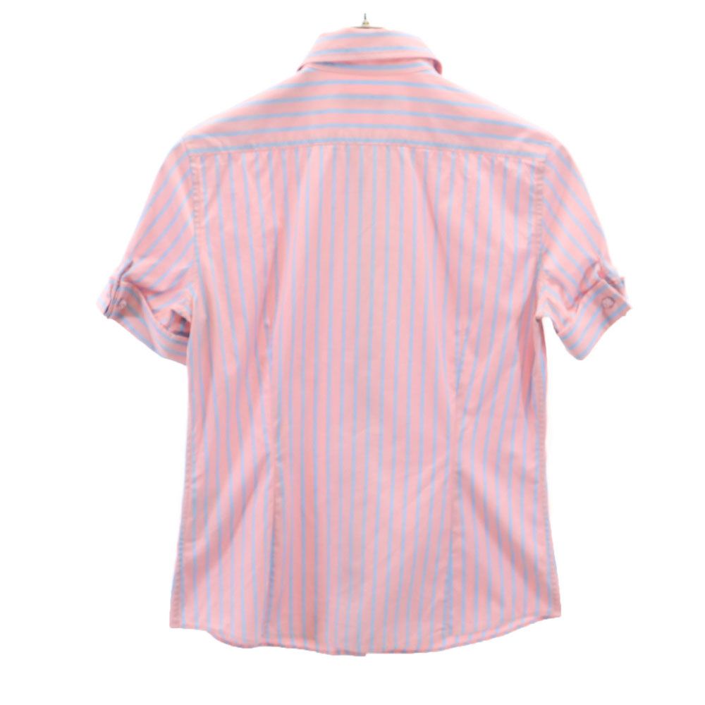 ラルフローレン 日本製 ストライプ 半袖 シャツ 9 ピンク系 RALPH LAUREN レディース