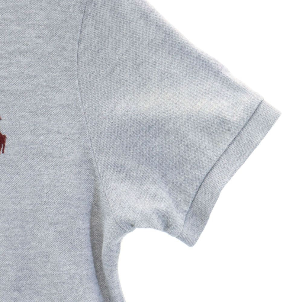 ポロラルフローレン 半袖 ポロシャツ S グレー POLO RALPH LAUREN 鹿の子地 メンズ