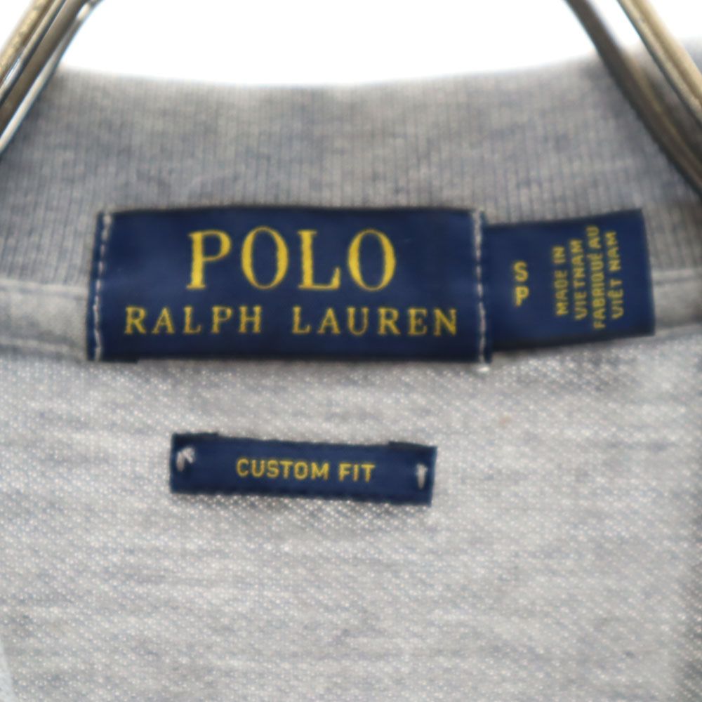 ポロラルフローレン 半袖 ポロシャツ S グレー POLO RALPH LAUREN 鹿の子地 メンズ
