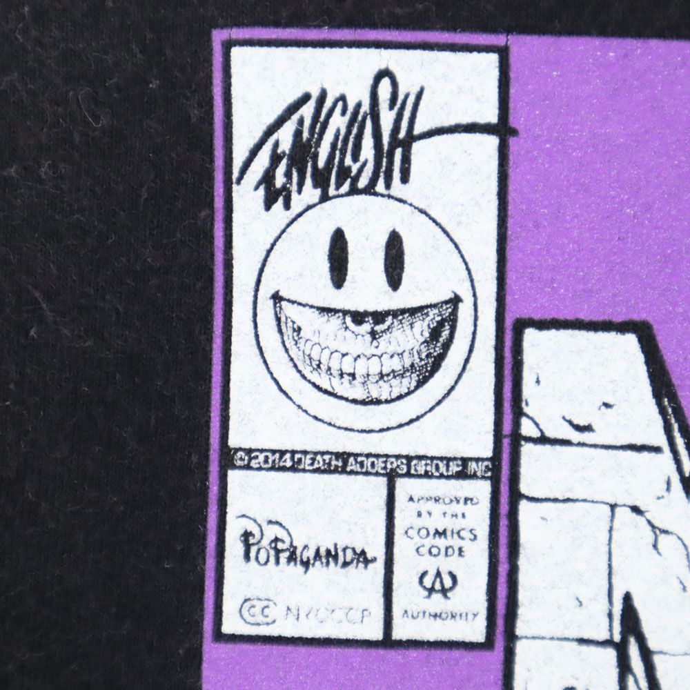 POPAGANDA MNWKA プリント 半袖 Tシャツ M ブラック POPAGANDA MNWKA メンズ