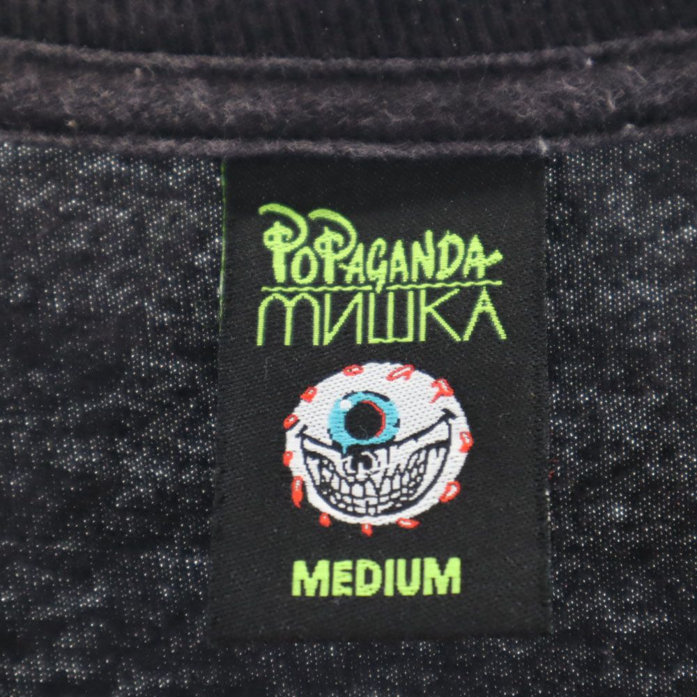 POPAGANDA MNWKA プリント 半袖 Tシャツ M ブラック POPAGANDA MNWKA メンズ