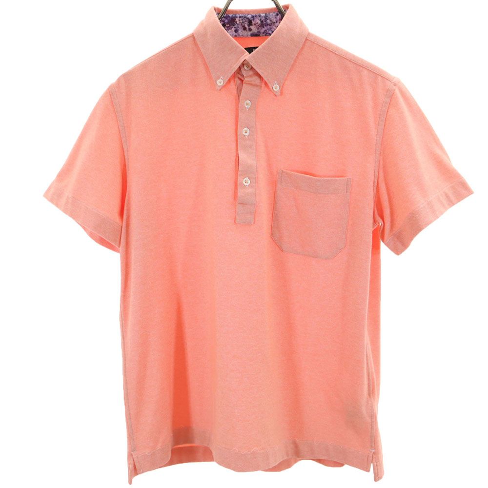 ピーエスポールスミス 半袖 ボタンダウン ポロシャツ M オレンジ系 PS Paul Smith 鹿の子 メンズ