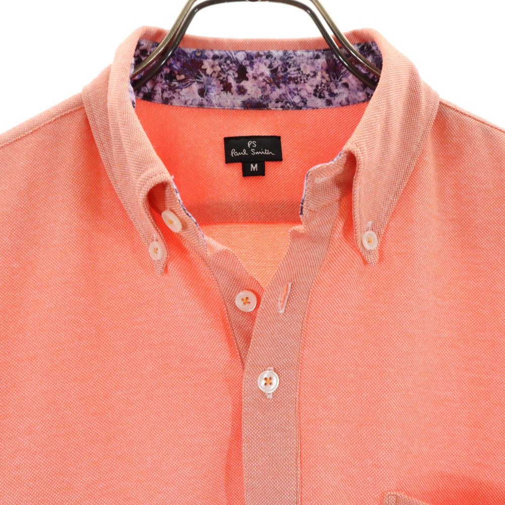 ピーエスポールスミス 半袖 ボタンダウン ポロシャツ M オレンジ系 PS Paul Smith 鹿の子 メンズ