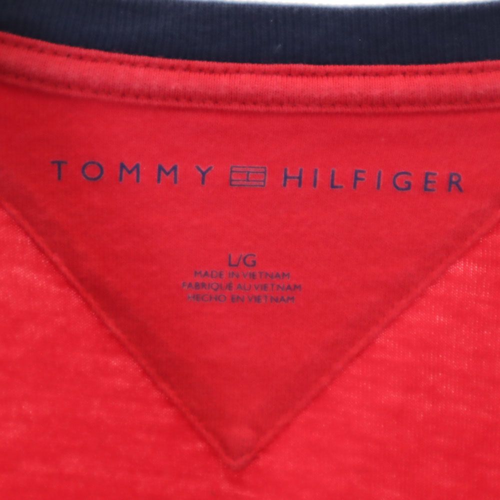 トミーヒルフィガー 半袖 Tシャツ L レッド TOMMY HILFIGER メンズ