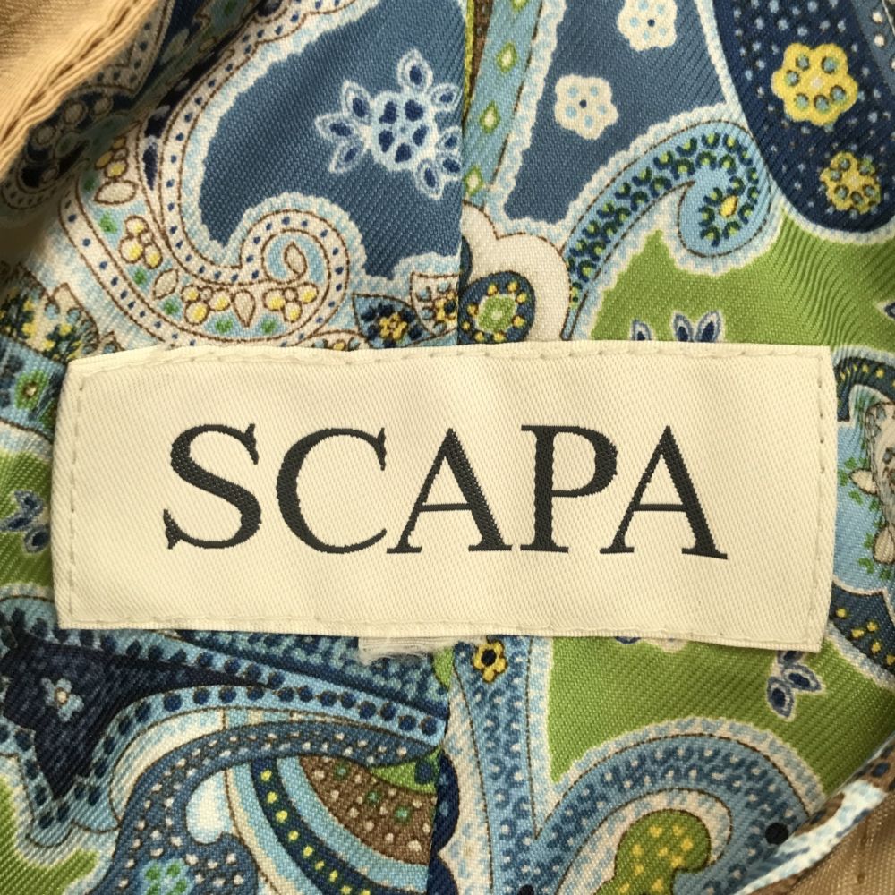 SCAPA スキャパ ライナー コート ベージュ 裏地ペイズリー柄 レディース