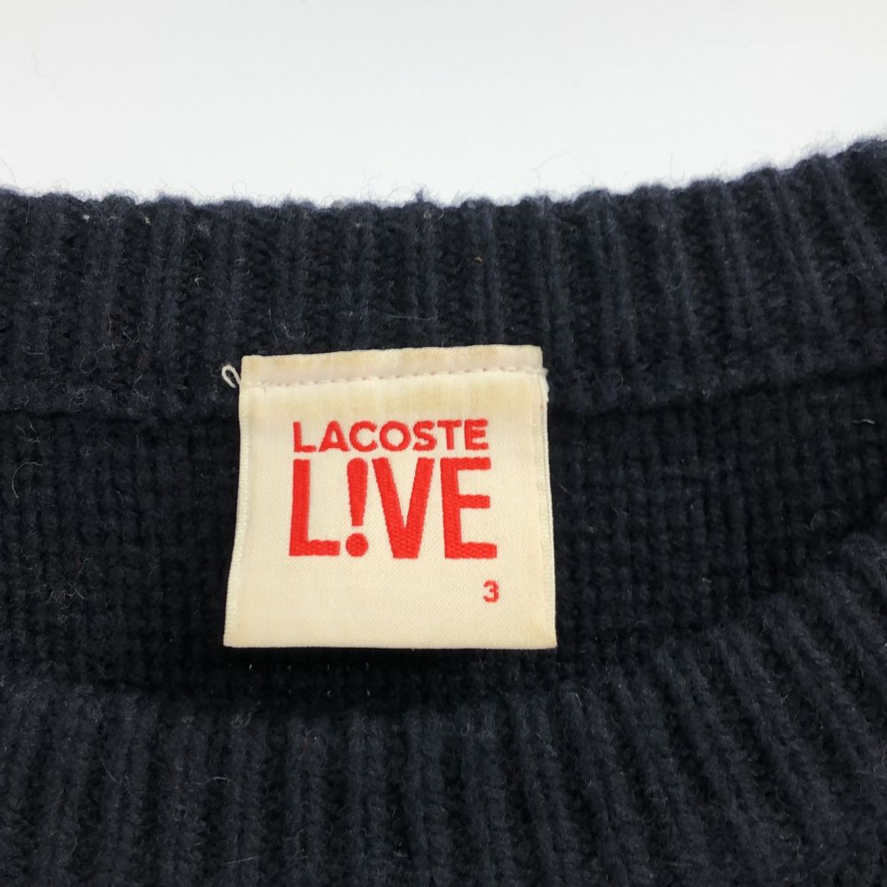 ラコステライブ 長袖 セーター 3 ネイビー LACOSTE L!VE ニット メンズ