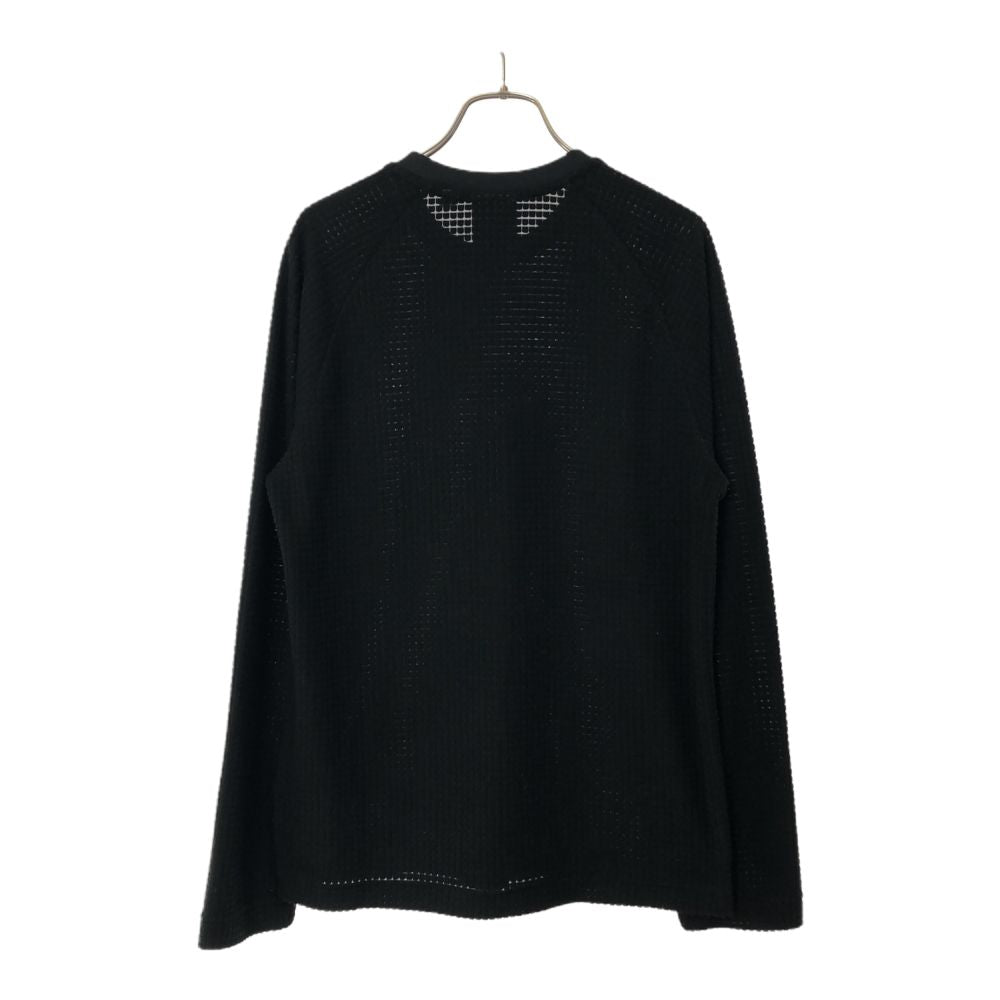 アディダス 長袖 ワッフル生地 Tシャツ ブラック adidas ロンT メンズ