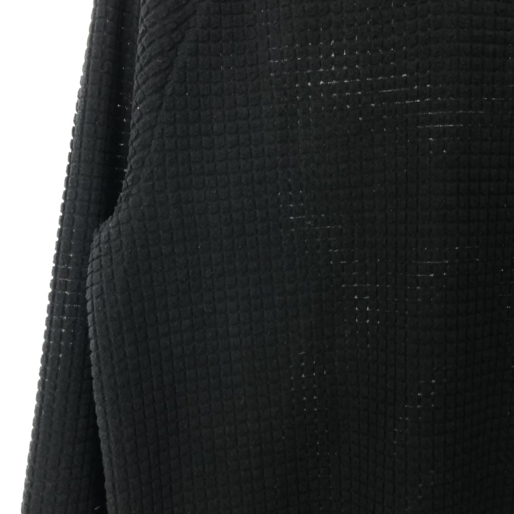 アディダス 長袖 ワッフル生地 Tシャツ ブラック adidas ロンT メンズ