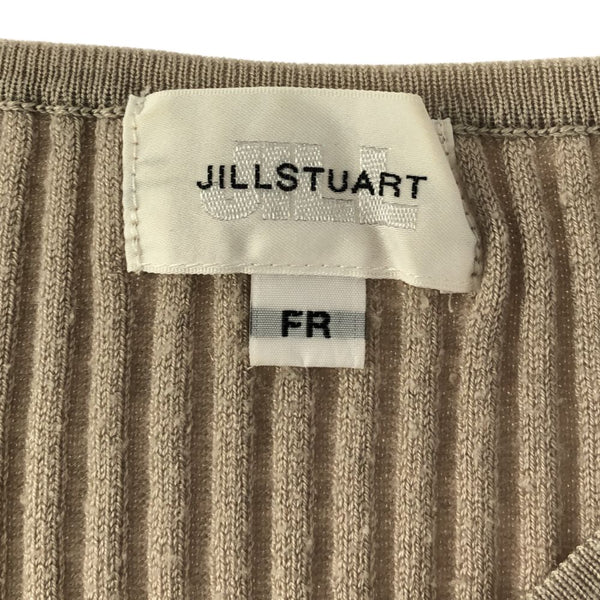 ジルスチュアート 7分袖 リブニット カットソー FR ベージュ JILLSTUART レディース