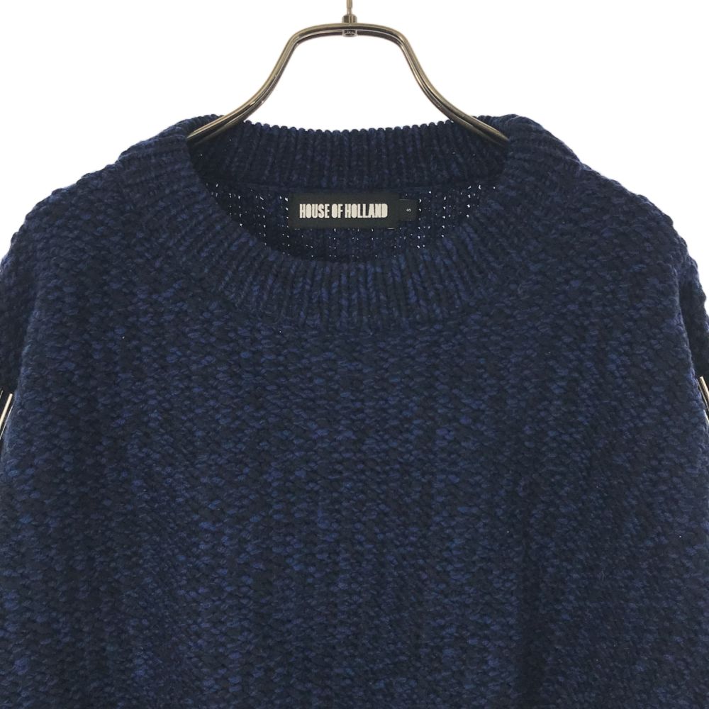 ハウスオブホランド ウール100％ 長袖 セーター S ネイビー HOUSE OF HOLLAND ニット レディース
