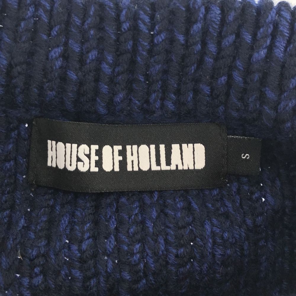 ハウスオブホランド ウール100％ 長袖 セーター S ネイビー HOUSE OF HOLLAND ニット レディース