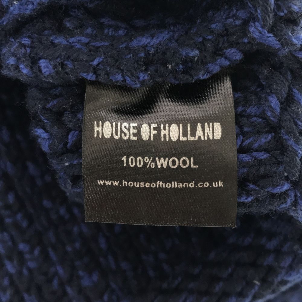 ハウスオブホランド ウール100％ 長袖 セーター S ネイビー HOUSE OF HOLLAND ニット レディース