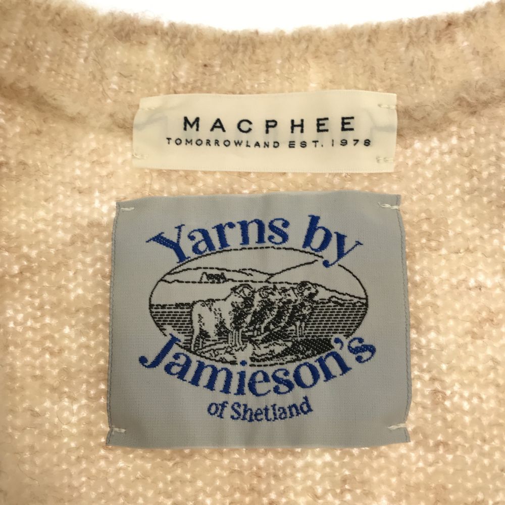 MACPHEE マカフィー Jamiesonsウール 日本製 長袖 ニット S ベージュ セーター レディース