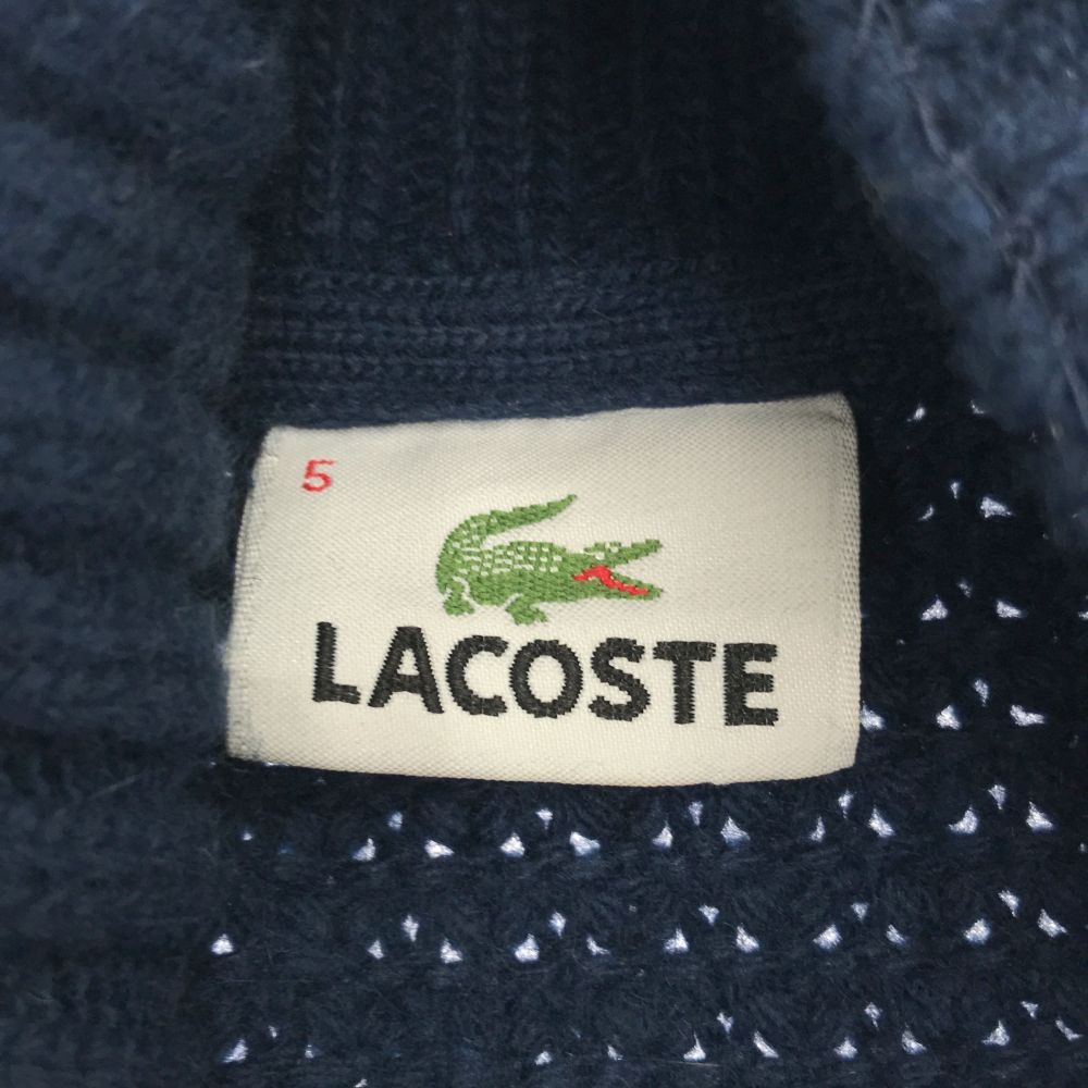 ラコステ 長袖 ショールカラー セーター 5 ネイビー LACOSTE ニット メンズ