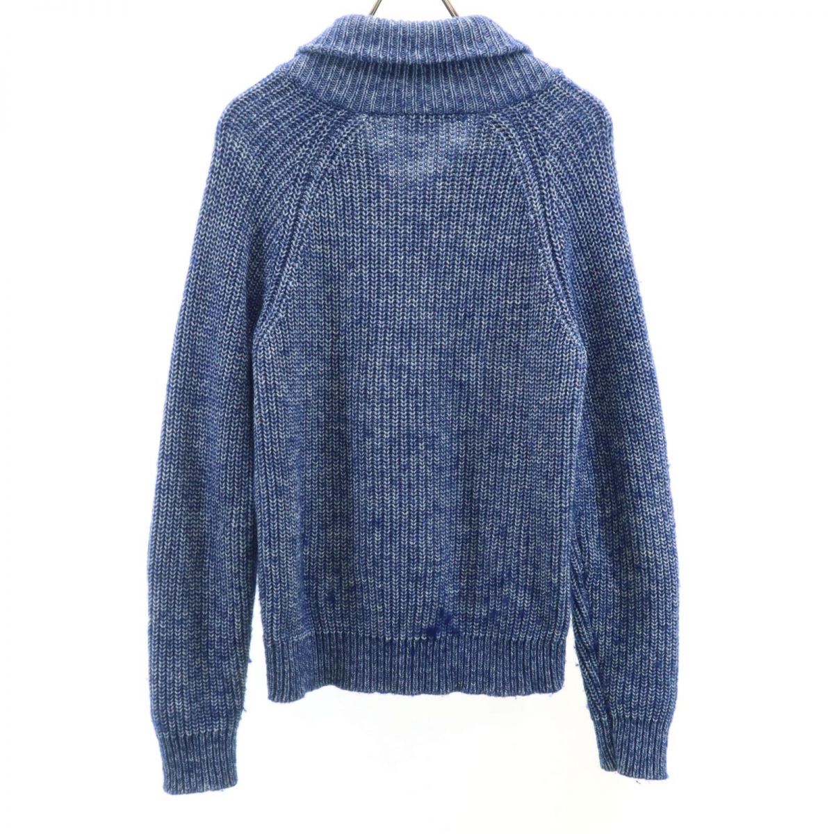 LACOSTE ラコステ インディゴ風 ローゲージ 長袖 ショールカラー セーター XS ブルー系 ニット メンズ