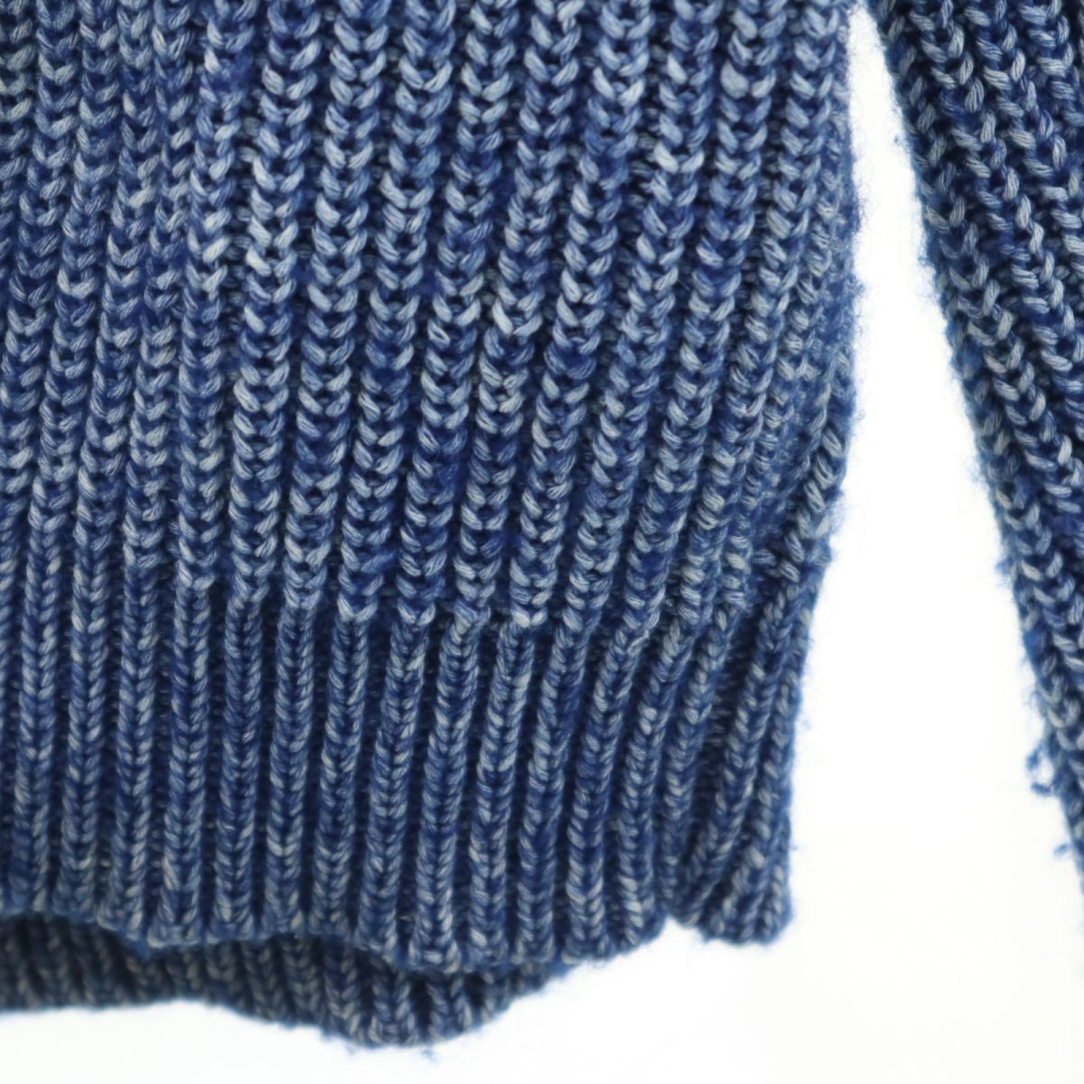 LACOSTE ラコステ インディゴ風 ローゲージ 長袖 ショールカラー セーター XS ブルー系 ニット メンズ