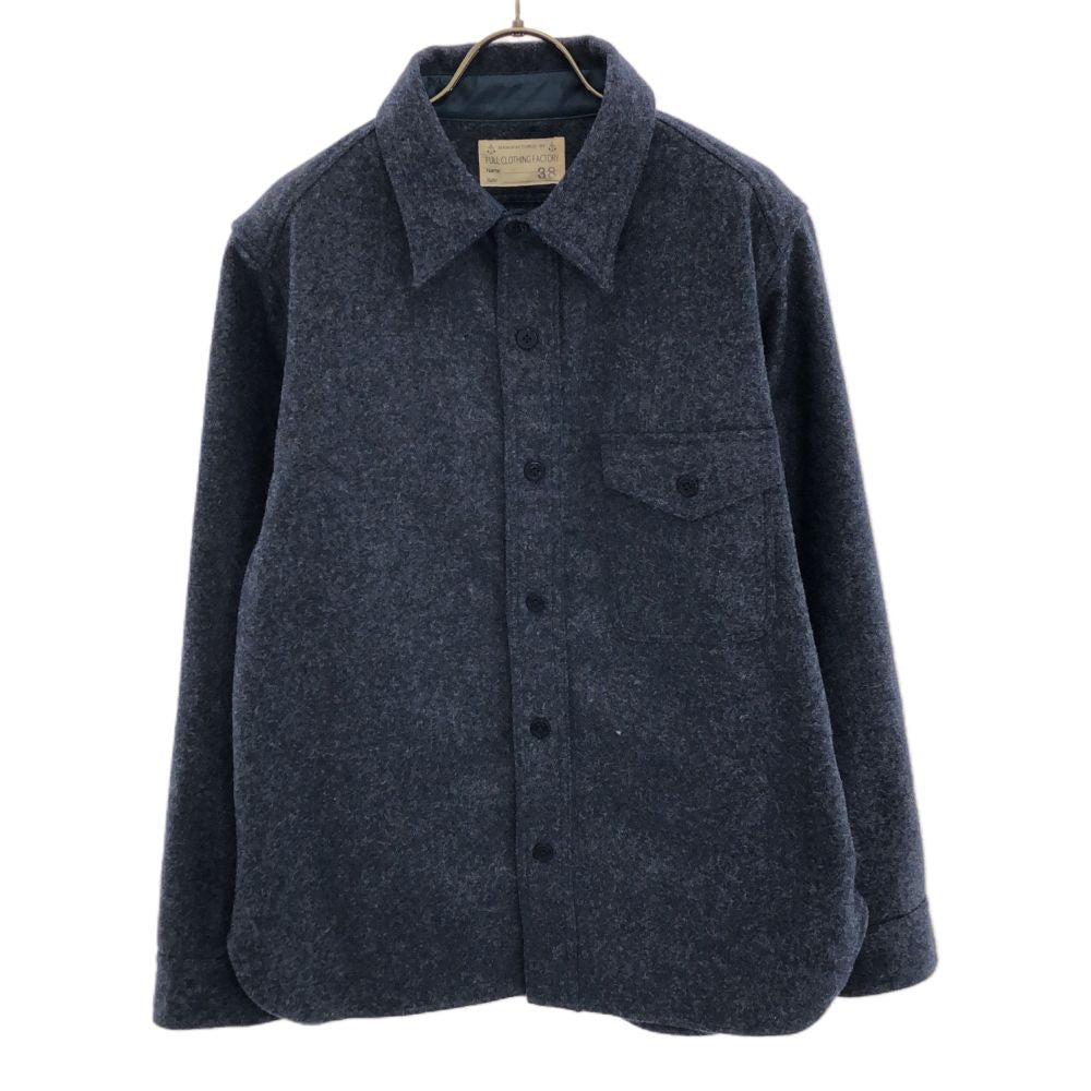FULLCLOTHINGFACTORY フルクロージングファクトリー 日本製 長袖 ウールシャツ 38 ブルー系 ジャケット メンズ
