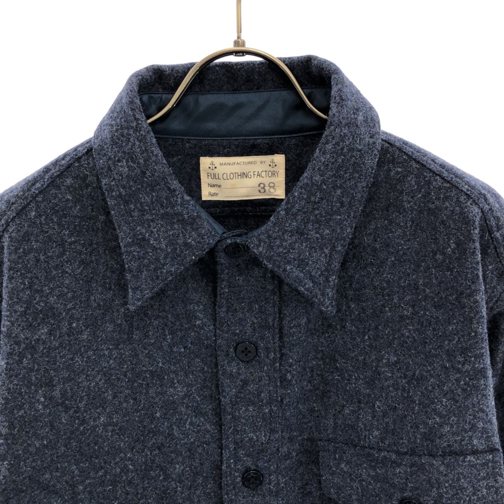 FULLCLOTHINGFACTORY フルクロージングファクトリー 日本製 長袖 ウールシャツ 38 ブルー系 ジャケット メンズ