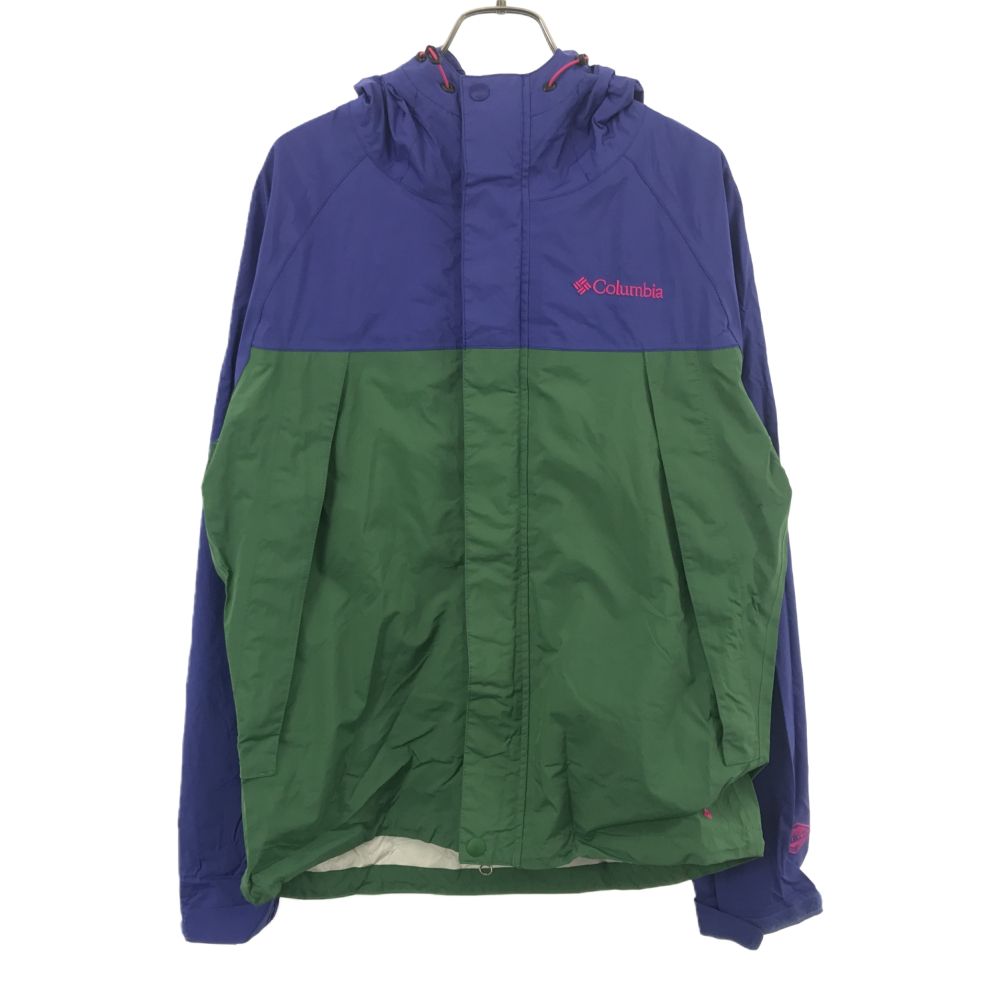 Columbia コロンビア アウトドア 長袖 ナイロンジャケット M グリーン×パープル系 メンズ