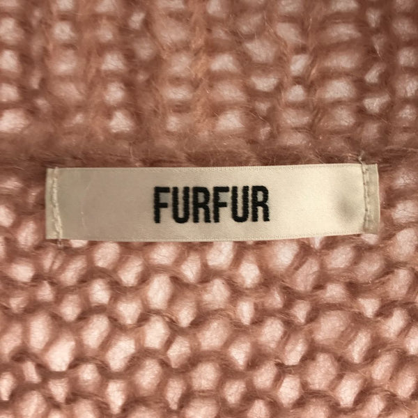 未使用 ファーファー モヘヤブレンド 長袖 ニット カーディガン F ピンク furfur ロング RWNT184076 レディース