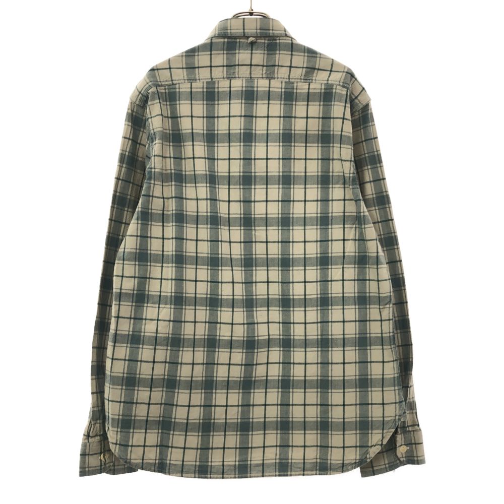 バーガスプラス 日本製 チェック 長袖 コットンシャツ L グレー系 BURGUS PLUS メンズ