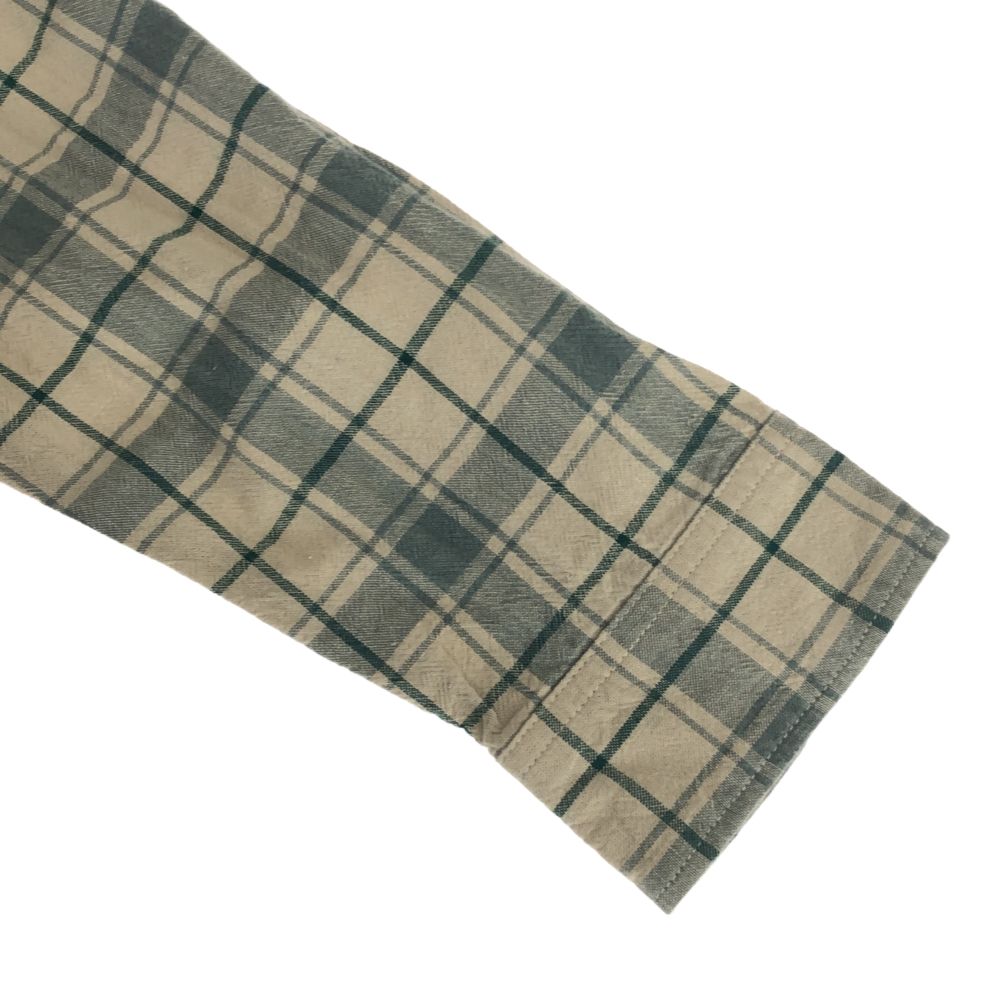 バーガスプラス 日本製 チェック 長袖 コットンシャツ L グレー系 BURGUS PLUS メンズ