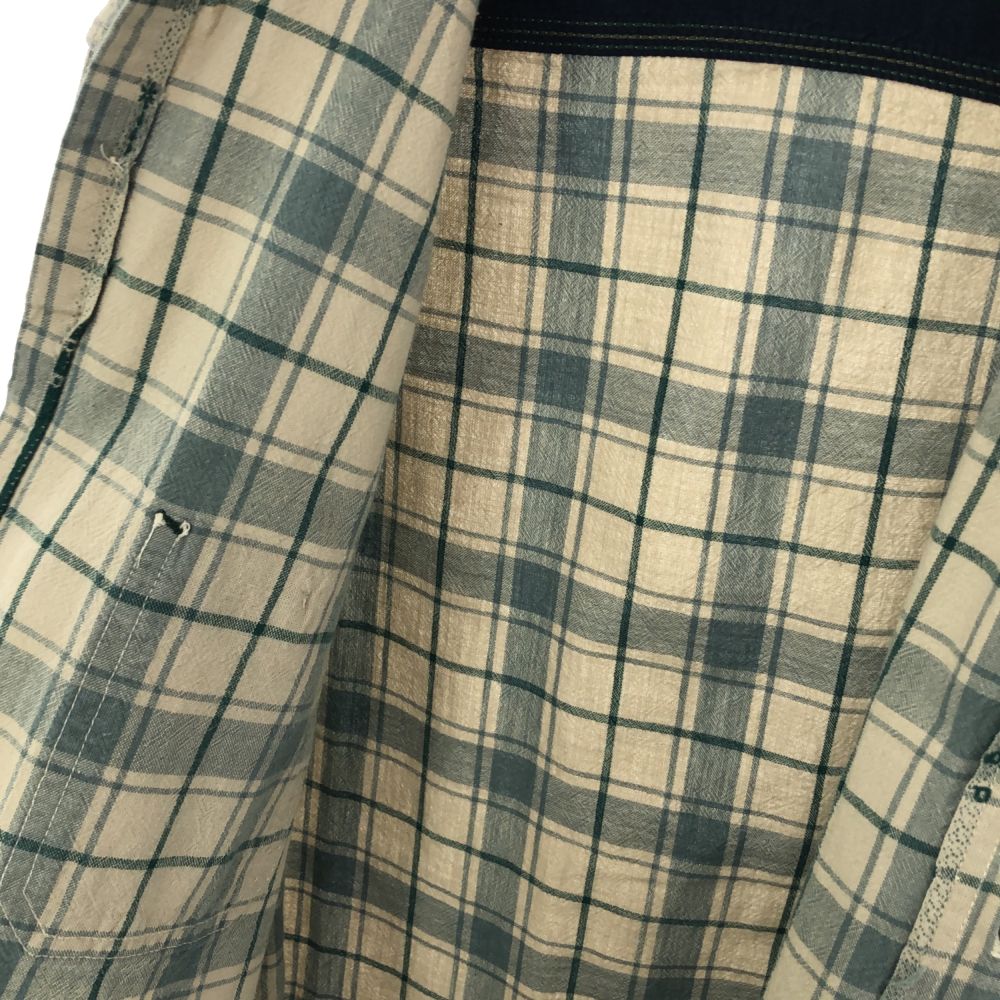 バーガスプラス 日本製 チェック 長袖 コットンシャツ L グレー系 BURGUS PLUS メンズ