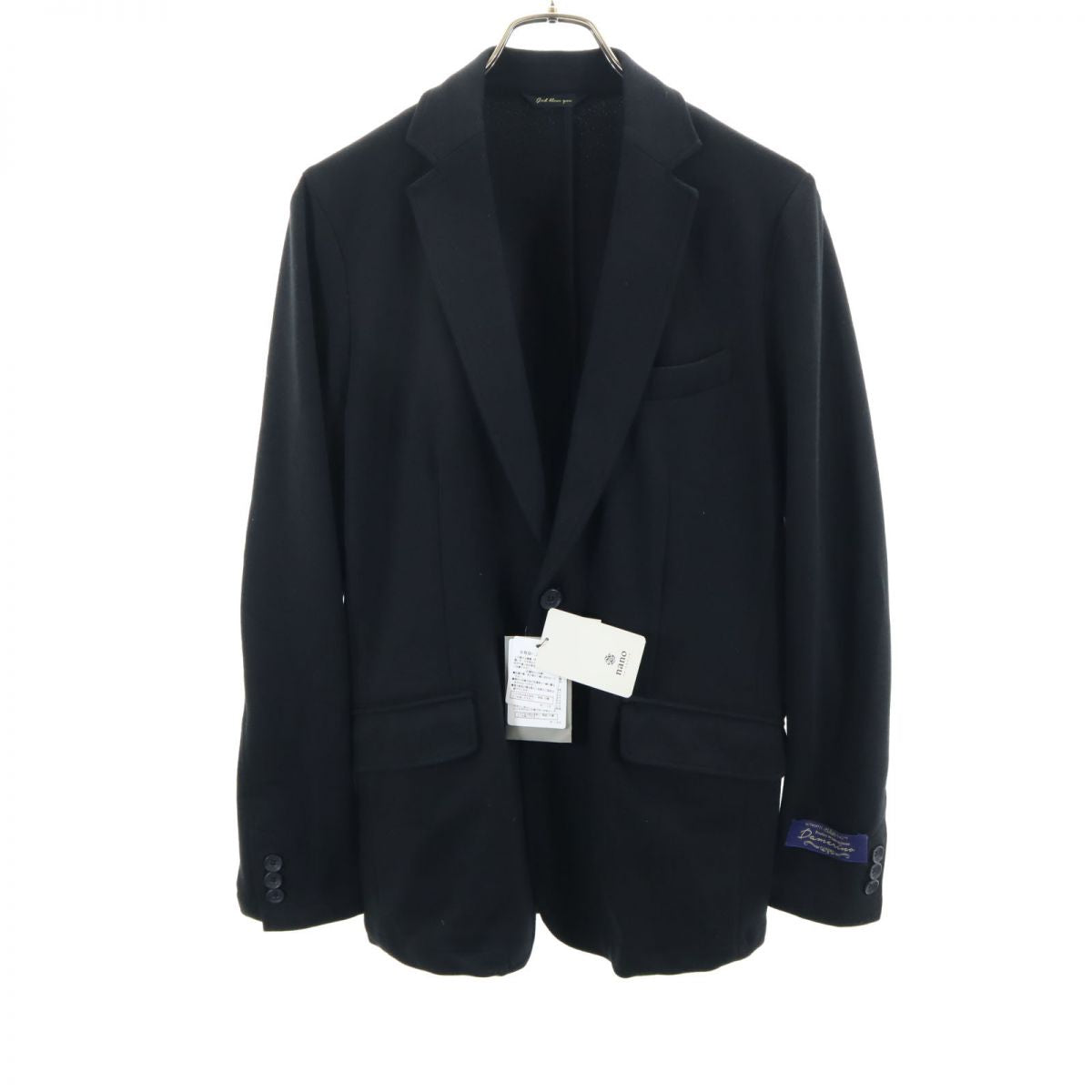 未使用 nano universe ナノユニバース ストレッチ テーラードジャケット S ブラック メンズ