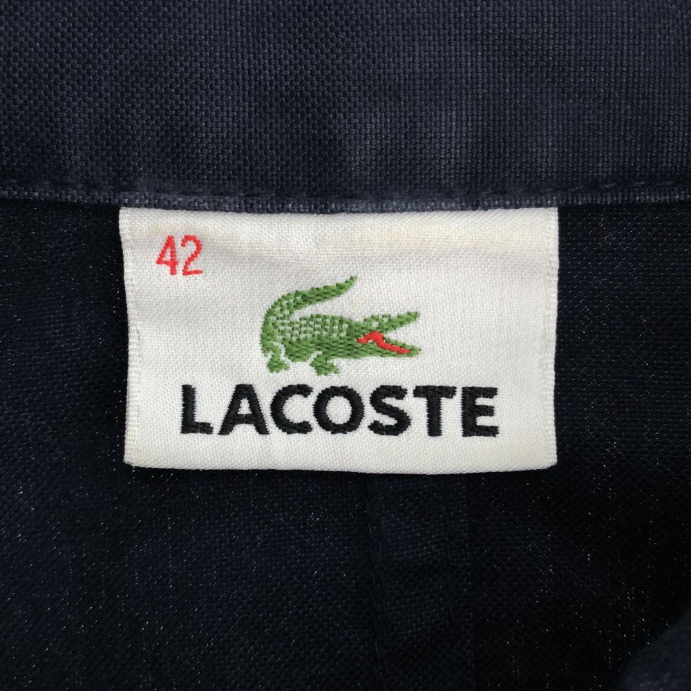 ラコステ 7分袖 シャツジャケット 42 ネイビー LACOSTE レディース